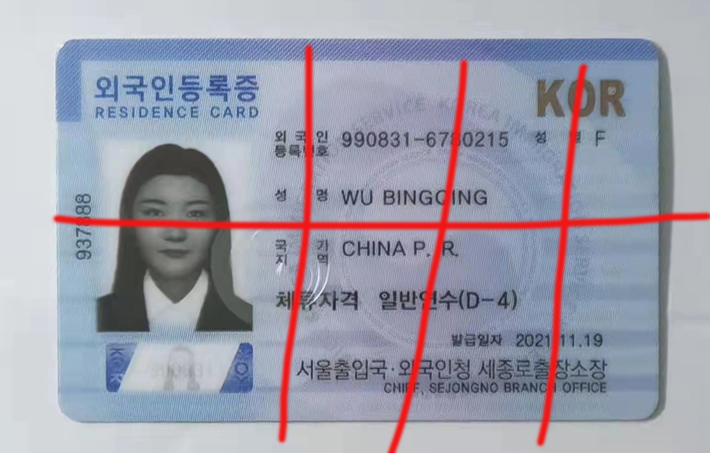韩国登陆证模板 亚洲