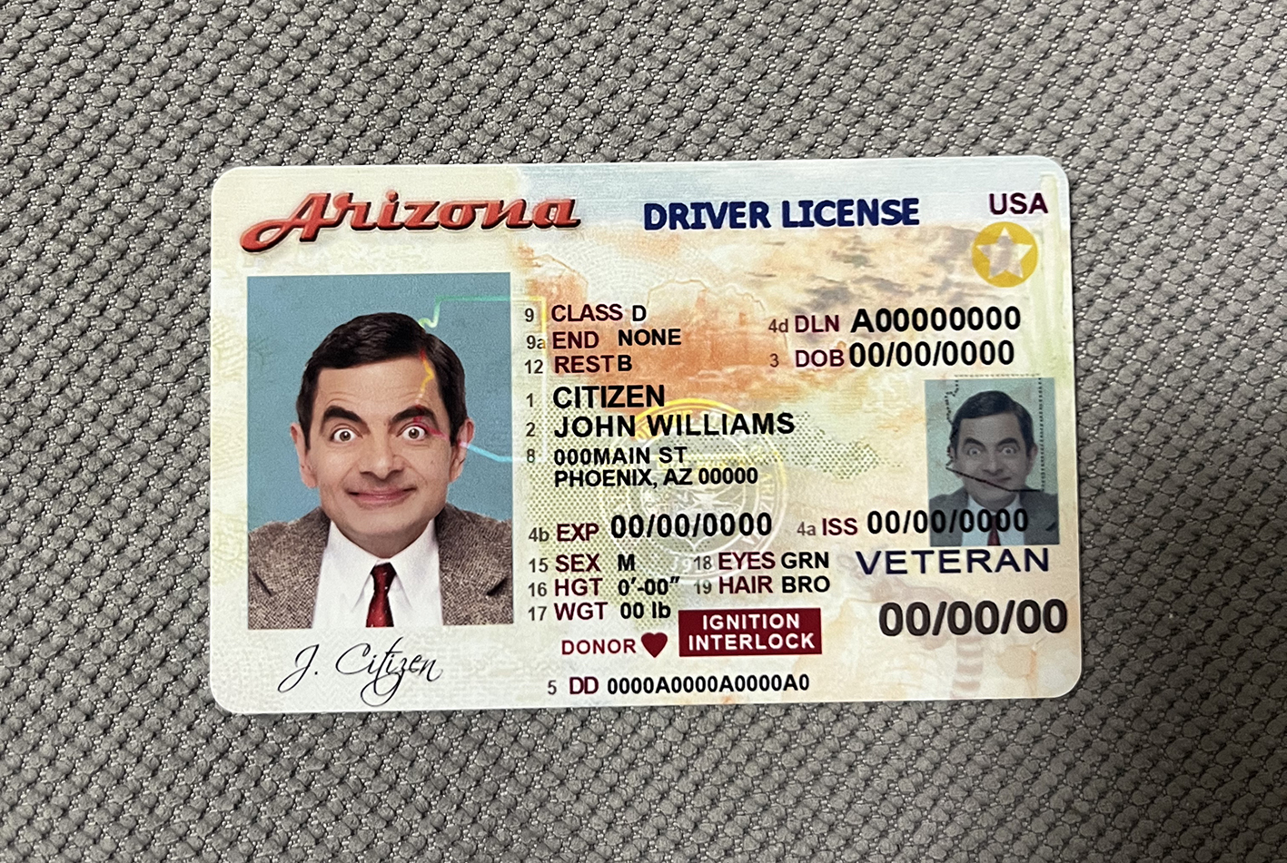  亚利桑那州驾驶证 北美