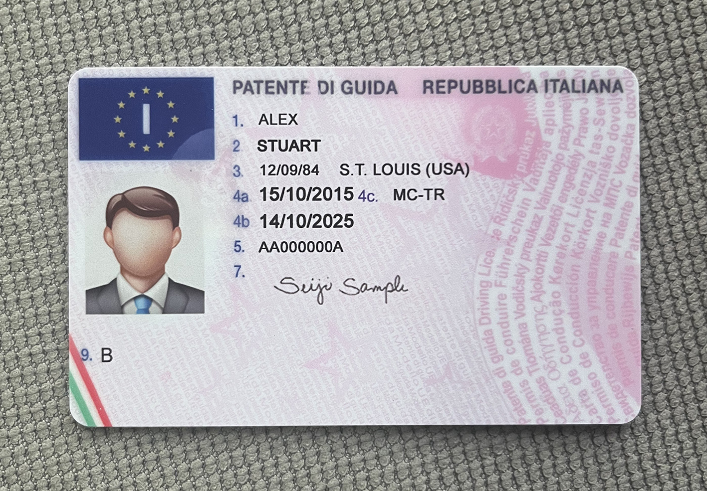 意大利驾驶证正面.jpg 意大利驾驶证 欧洲