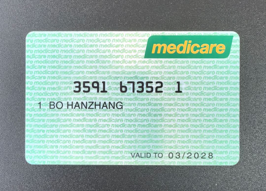 澳大利亚医保卡正面540.jpg 澳大利亚保险卡身份卡 亚洲