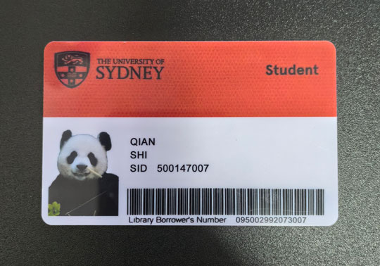 悉尼大学正面540.jpg 澳大利亚悉尼大学学生证正反面 亚洲