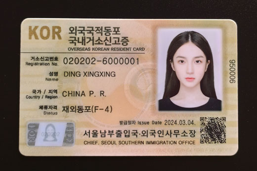 韩国登陆证F4朝鲜族专用