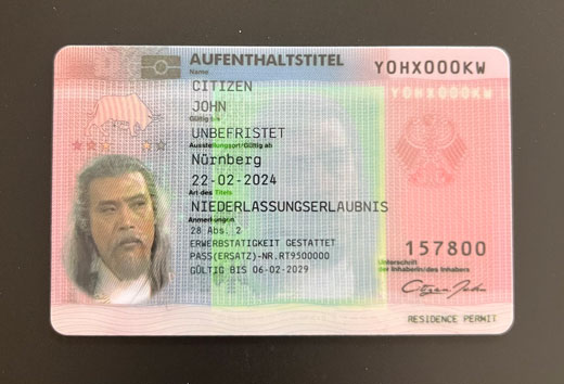 居住证老版本520.jpg 德国老版本居住证居留许可卡 欧洲